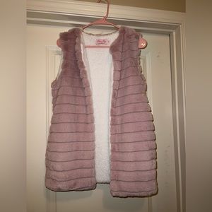 Pink Lily Faux Fur Dusty Pink Vest Size Small